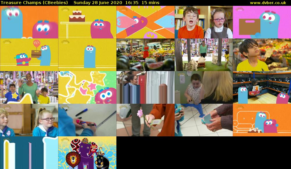 Treasure Champs (CBeebies) Sunday 28 June 2020 16:35 - 16:50