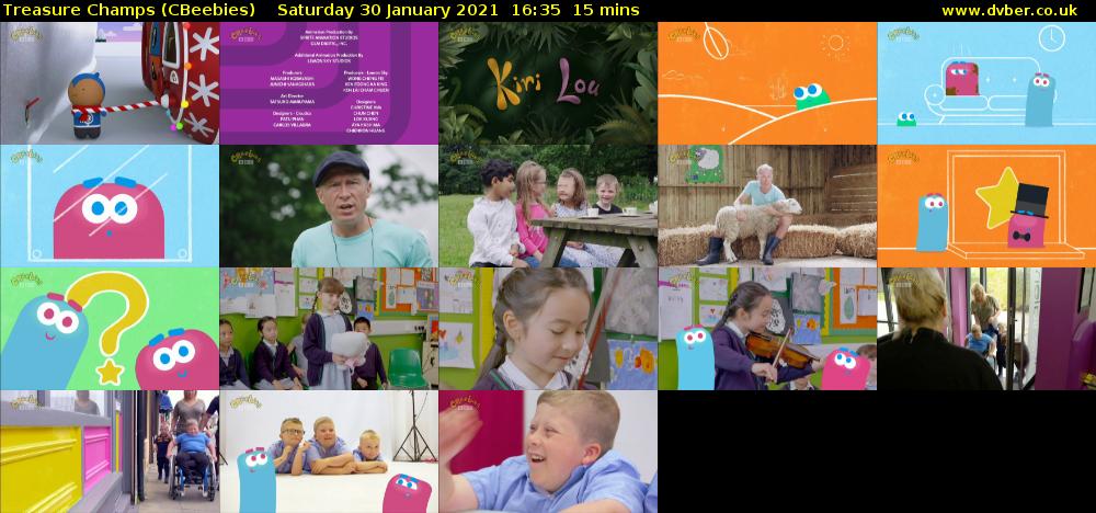 Treasure Champs (CBeebies) Saturday 30 January 2021 16:35 - 16:50