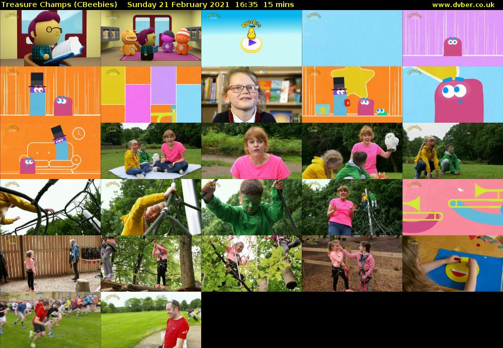 Treasure Champs (CBeebies) Sunday 21 February 2021 16:35 - 16:50