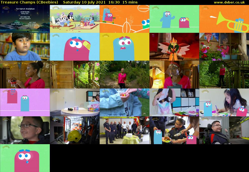Treasure Champs (CBeebies) Saturday 10 July 2021 16:30 - 16:45