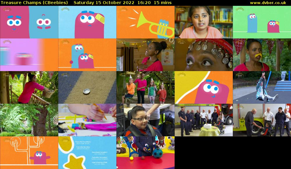 Treasure Champs (CBeebies) Saturday 15 October 2022 16:20 - 16:35