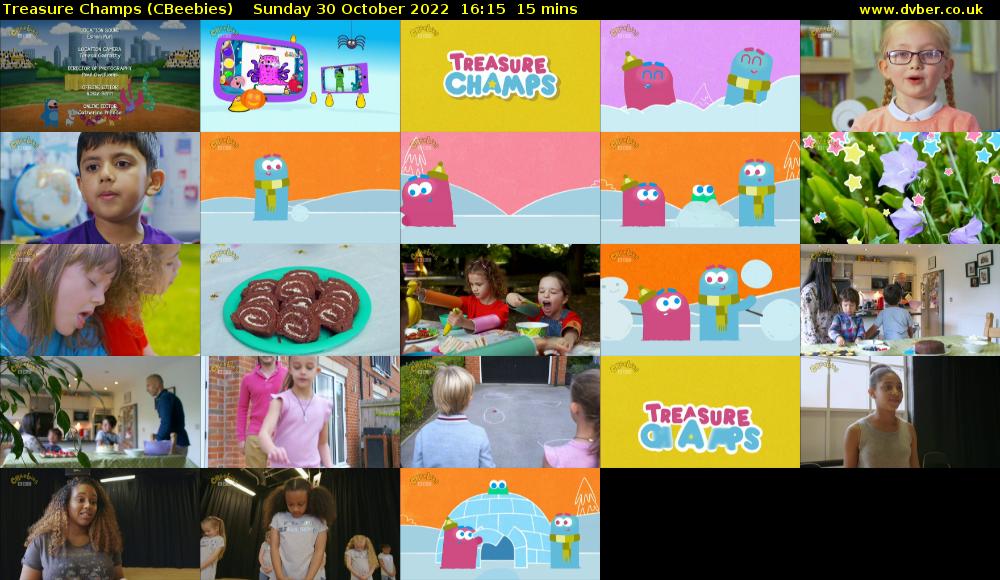 Treasure Champs (CBeebies) Sunday 30 October 2022 16:15 - 16:30