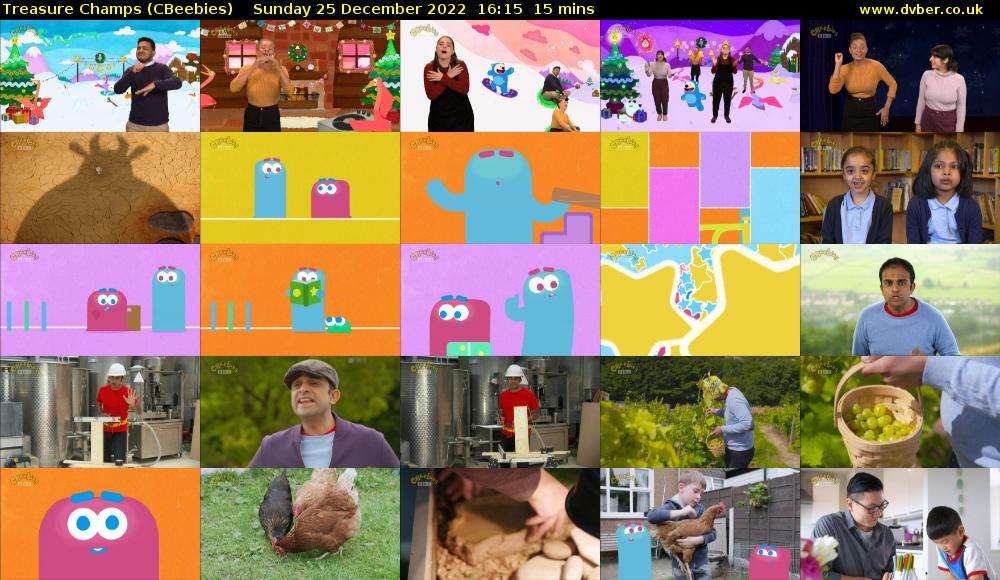 Treasure Champs (CBeebies) Sunday 25 December 2022 16:15 - 16:30