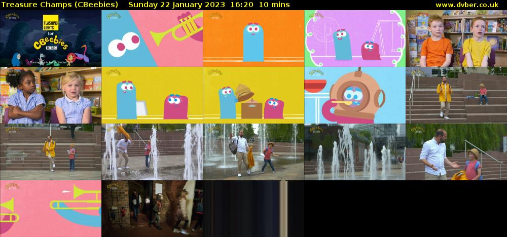 Treasure Champs (CBeebies) Sunday 22 January 2023 16:20 - 16:30