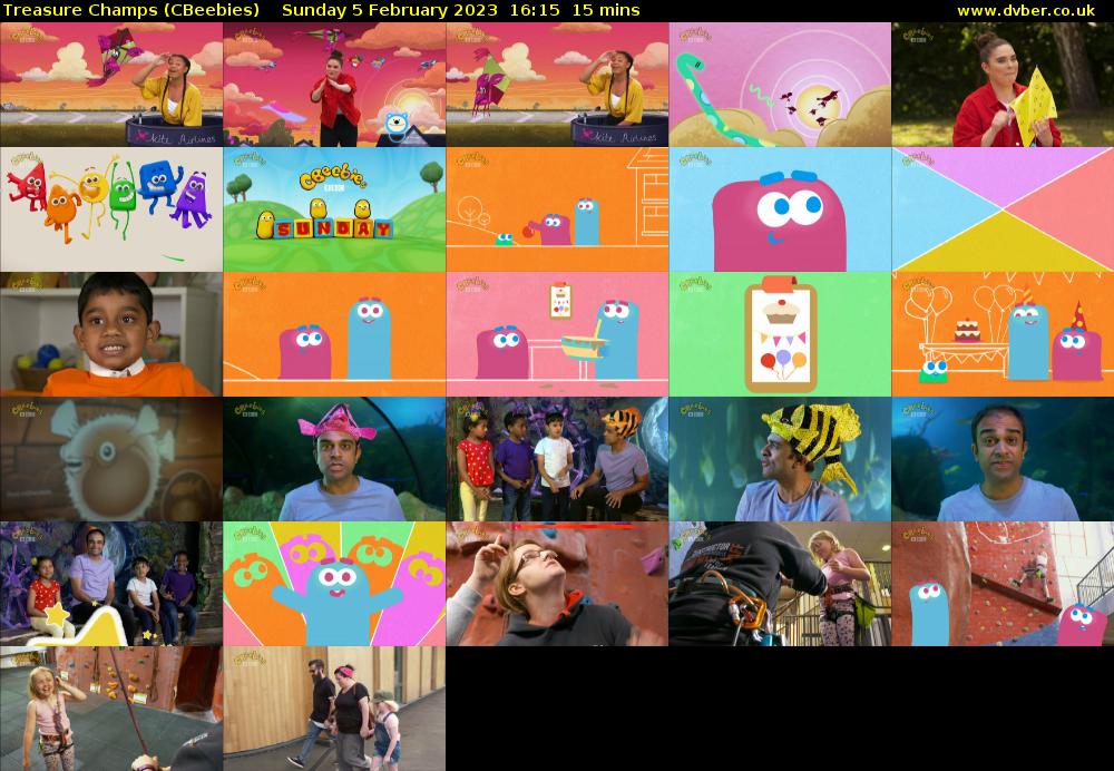Treasure Champs (CBeebies) Sunday 5 February 2023 16:15 - 16:30
