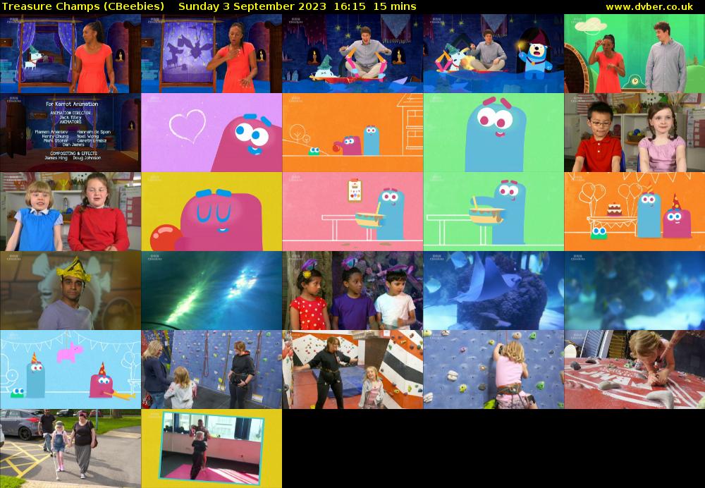 Treasure Champs (CBeebies) Sunday 3 September 2023 16:15 - 16:30