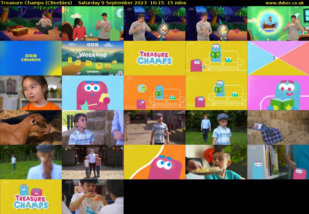 Treasure Champs (CBeebies) Saturday 9 September 2023 16:15 - 16:30