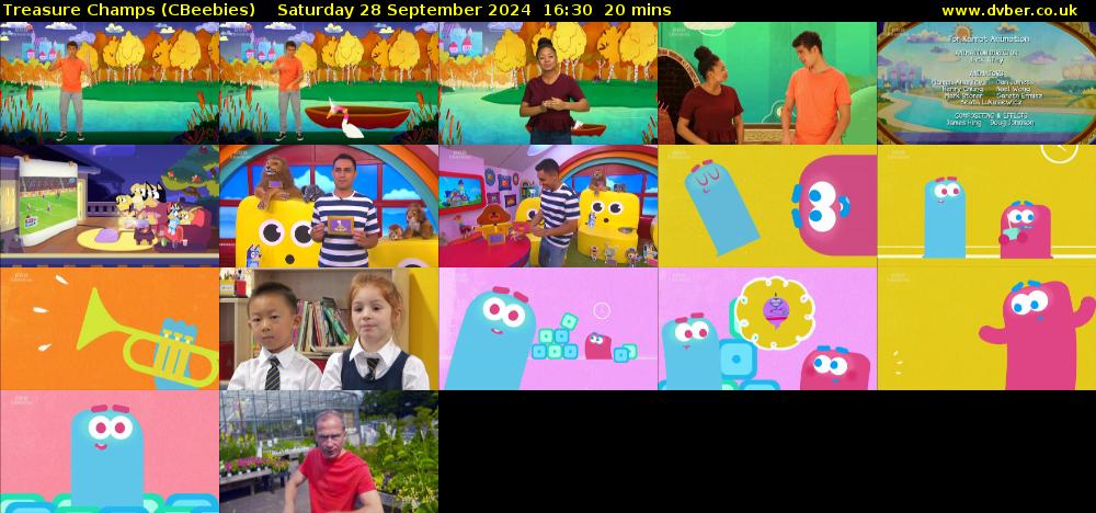 Treasure Champs (CBeebies) Saturday 28 September 2024 16:30 - 16:50