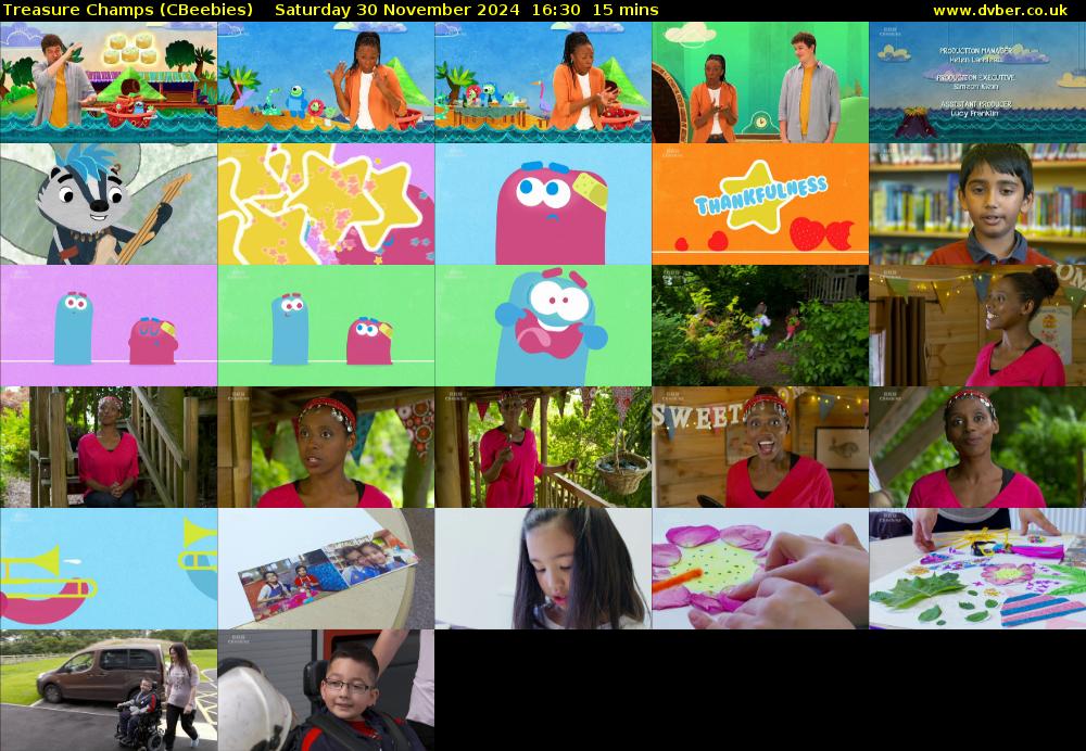 Treasure Champs (CBeebies) Saturday 30 November 2024 16:30 - 16:45