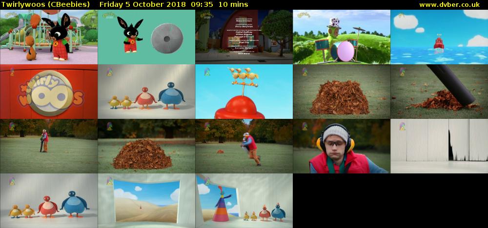 Twirlywoos (CBeebies) Friday 5 October 2018 09:35 - 09:45
