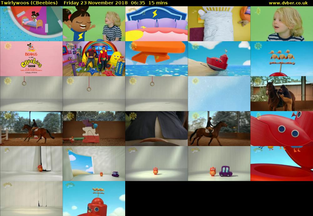 Twirlywoos (CBeebies) Friday 23 November 2018 06:35 - 06:50