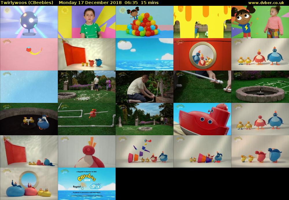 Twirlywoos (CBeebies) Monday 17 December 2018 06:35 - 06:50