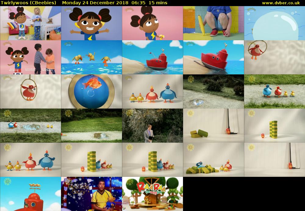 Twirlywoos (CBeebies) Monday 24 December 2018 06:35 - 06:50