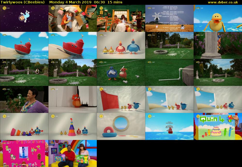 Twirlywoos (CBeebies) Monday 4 March 2019 06:30 - 06:45
