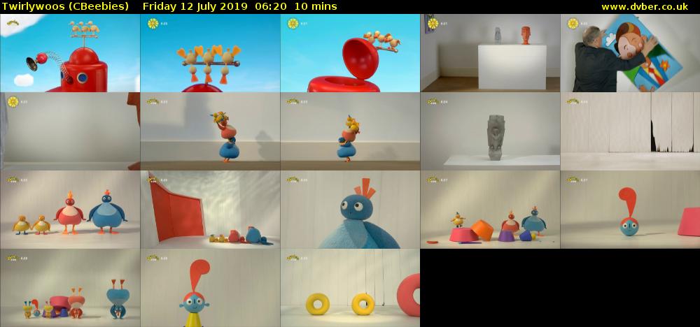 Twirlywoos (CBeebies) Friday 12 July 2019 06:20 - 06:30