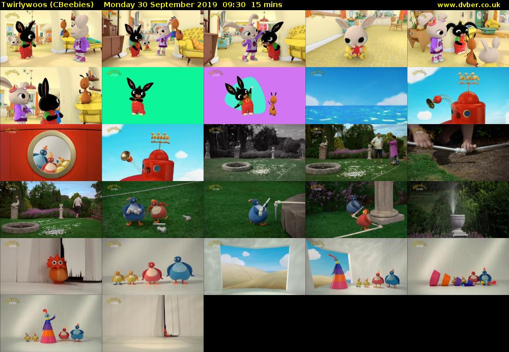 Twirlywoos (CBeebies) Monday 30 September 2019 09:30 - 09:45