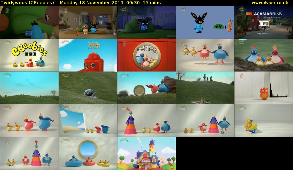 Twirlywoos (CBeebies) Monday 18 November 2019 09:30 - 09:45