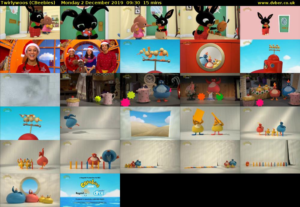 Twirlywoos (CBeebies) Monday 2 December 2019 09:30 - 09:45