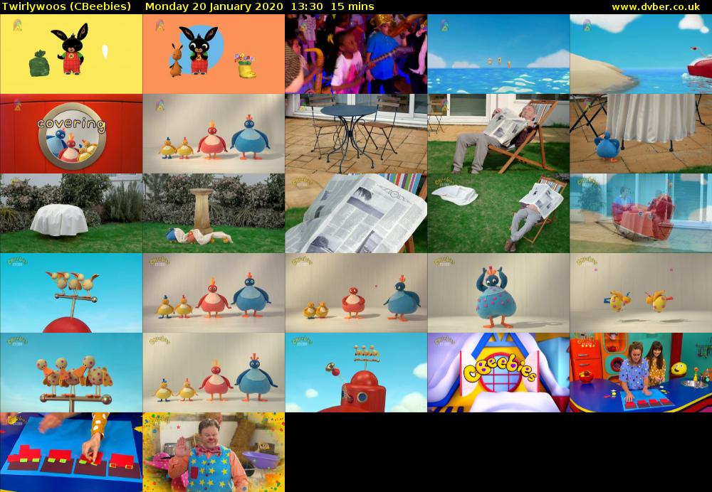 Twirlywoos (CBeebies) Monday 20 January 2020 13:30 - 13:45