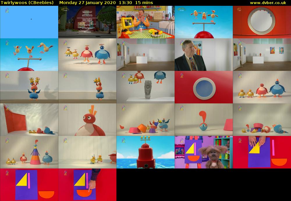 Twirlywoos (CBeebies) Monday 27 January 2020 13:30 - 13:45