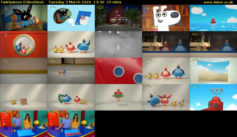 Twirlywoos (CBeebies) Tuesday 3 March 2020 13:30 - 13:45