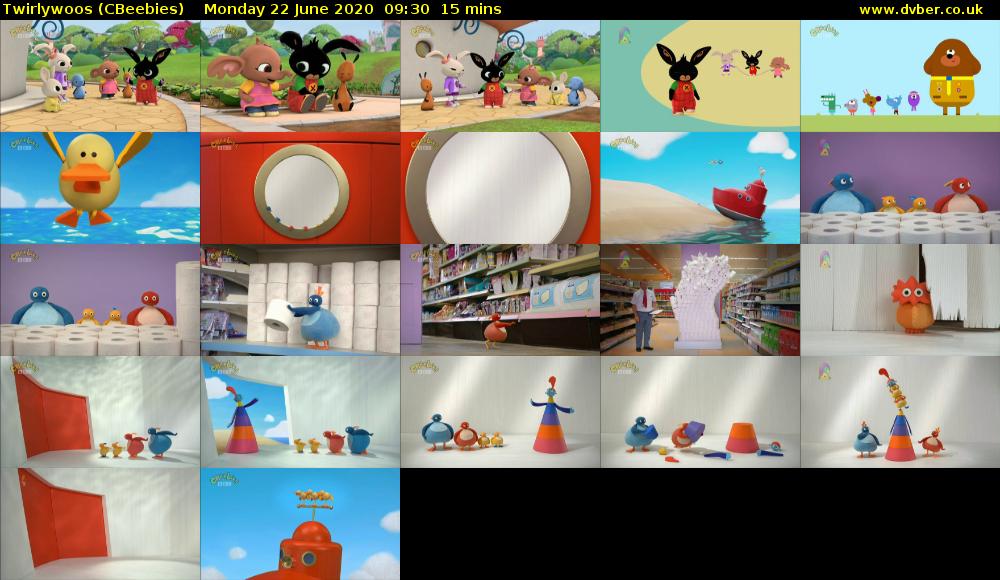 Twirlywoos (CBeebies) Monday 22 June 2020 09:30 - 09:45