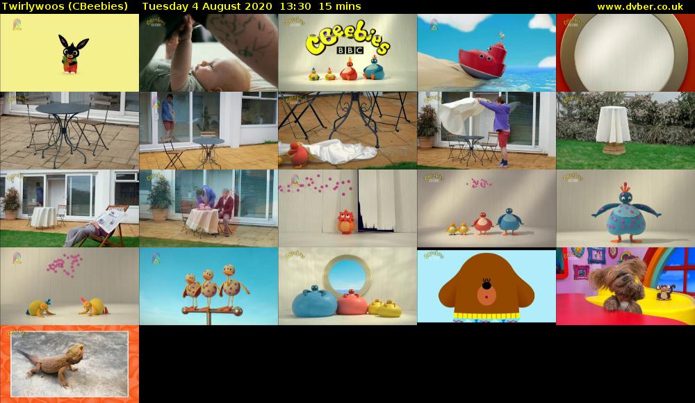 Twirlywoos (CBeebies) Tuesday 4 August 2020 13:30 - 13:45