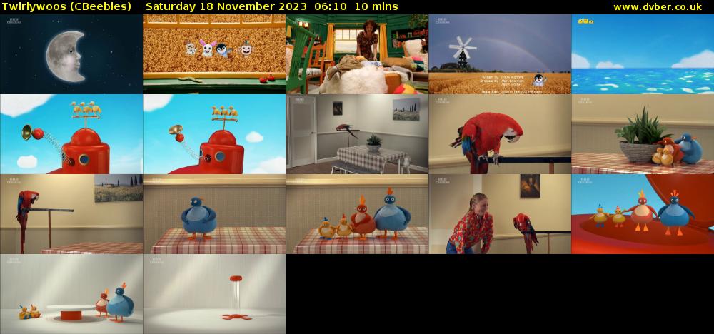 Twirlywoos (CBeebies) Saturday 18 November 2023 06:10 - 06:20