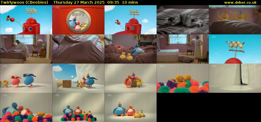 Twirlywoos (CBeebies) Thursday 27 March 2025 09:35 - 09:45