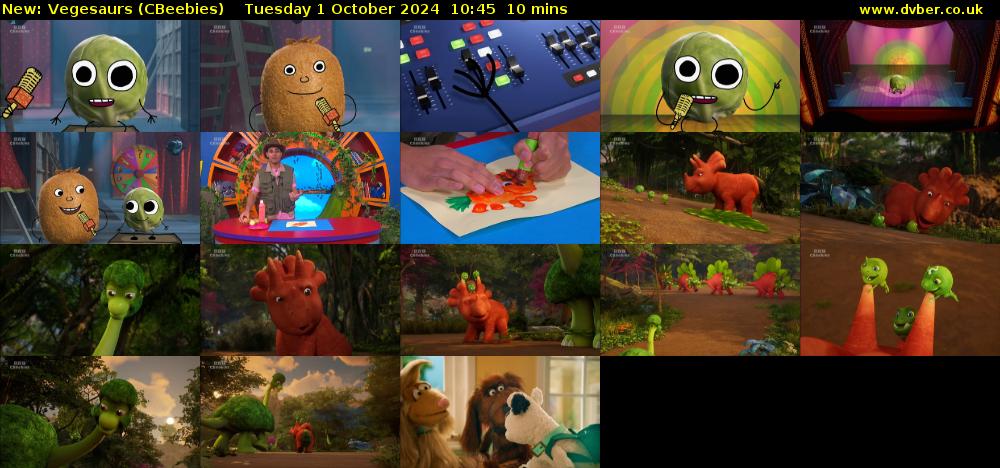 Vegesaurs (CBeebies) Tuesday 1 October 2024 10:45 - 10:55