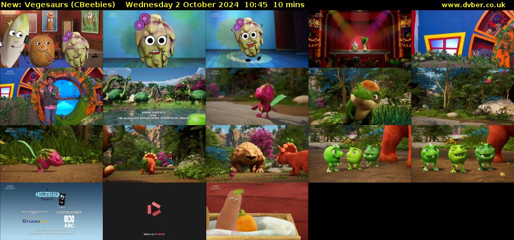 Vegesaurs (CBeebies) Wednesday 2 October 2024 10:45 - 10:55