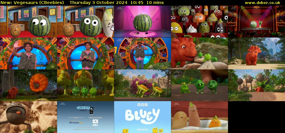 Vegesaurs (CBeebies) Thursday 3 October 2024 10:45 - 10:55
