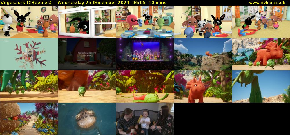 Vegesaurs (CBeebies) Wednesday 25 December 2024 06:05 - 06:15