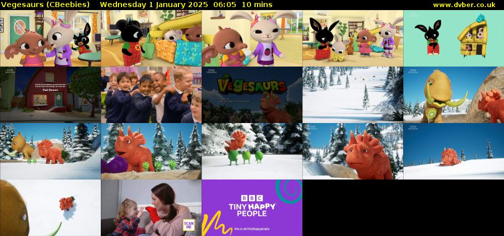Vegesaurs (CBeebies) Wednesday 1 January 2025 06:05 - 06:15
