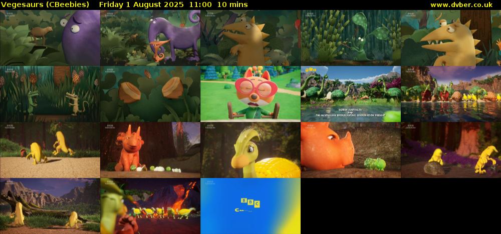 Vegesaurs (CBeebies) Friday 1 August 2025 11:00 - 11:10