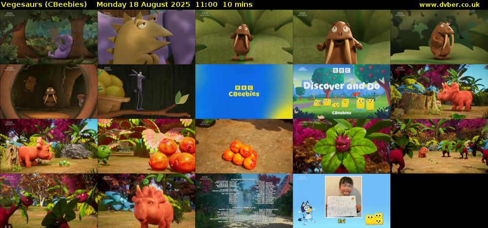 Vegesaurs (CBeebies) Monday 18 August 2025 11:00 - 11:10