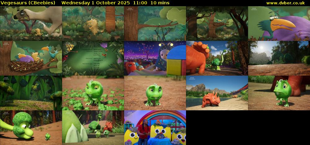Vegesaurs (CBeebies) Wednesday 1 October 2025 11:00 - 11:10