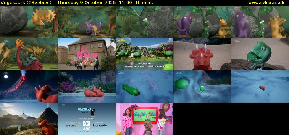 Vegesaurs (CBeebies) Thursday 9 October 2025 11:00 - 11:10