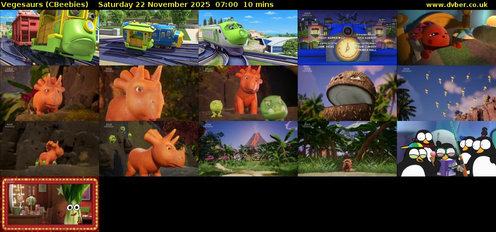 Vegesaurs (CBeebies) Saturday 22 November 2025 07:00 - 07:10