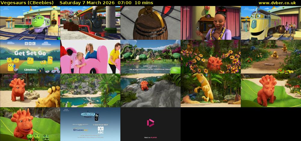 Vegesaurs (CBeebies) Saturday 7 March 2026 07:00 - 07:10