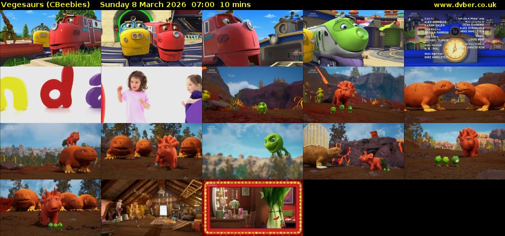 Vegesaurs (CBeebies) Sunday 8 March 2026 07:00 - 07:10