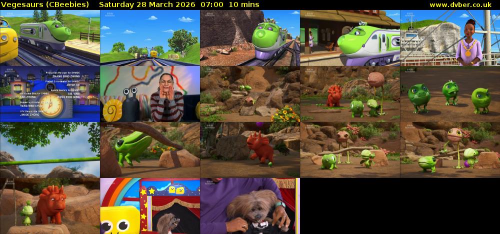 Vegesaurs (CBeebies) Saturday 28 March 2026 07:00 - 07:10