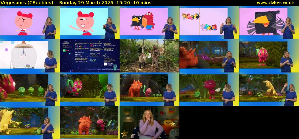 Vegesaurs (CBeebies) Sunday 29 March 2026 15:20 - 15:30