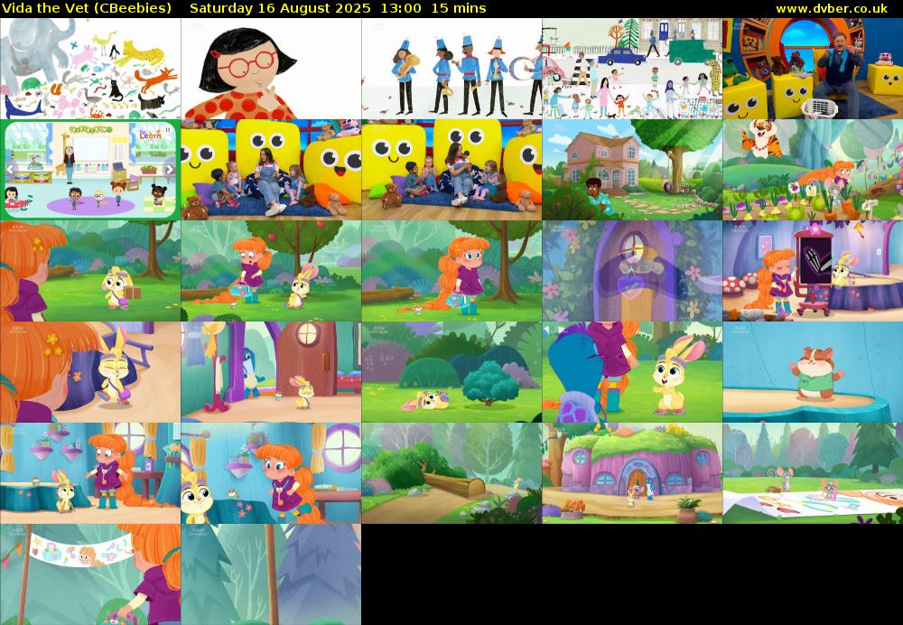 Vida the Vet (CBeebies) Saturday 16 August 2025 13:00 - 13:15