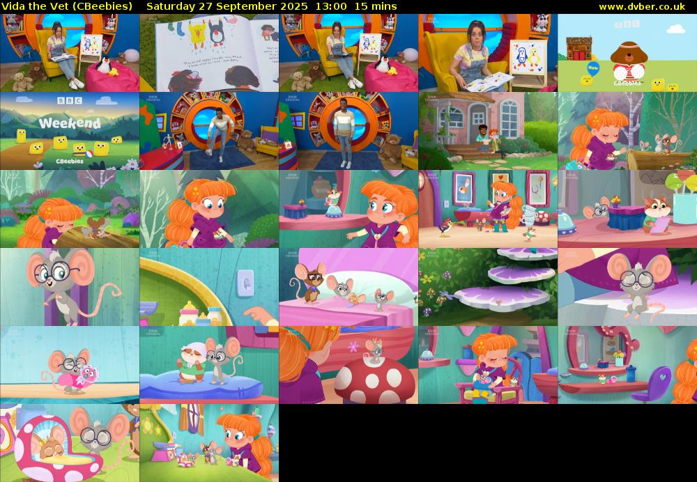 Vida the Vet (CBeebies) Saturday 27 September 2025 13:00 - 13:15