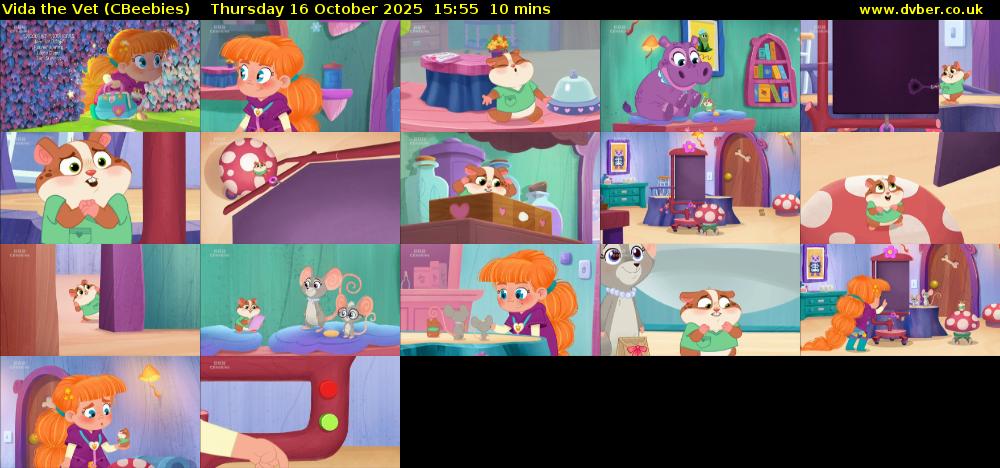 Vida the Vet (CBeebies) Thursday 16 October 2025 15:55 - 16:05