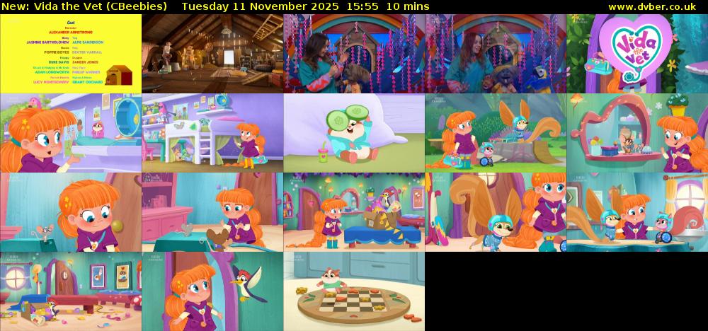 Vida the Vet (CBeebies) Tuesday 11 November 2025 15:55 - 16:05