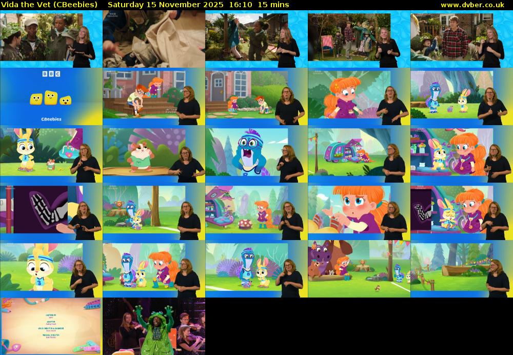 Vida the Vet (CBeebies) Saturday 15 November 2025 16:10 - 16:25
