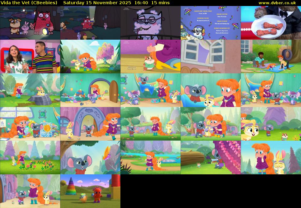 Vida the Vet (CBeebies) Saturday 15 November 2025 16:40 - 16:55