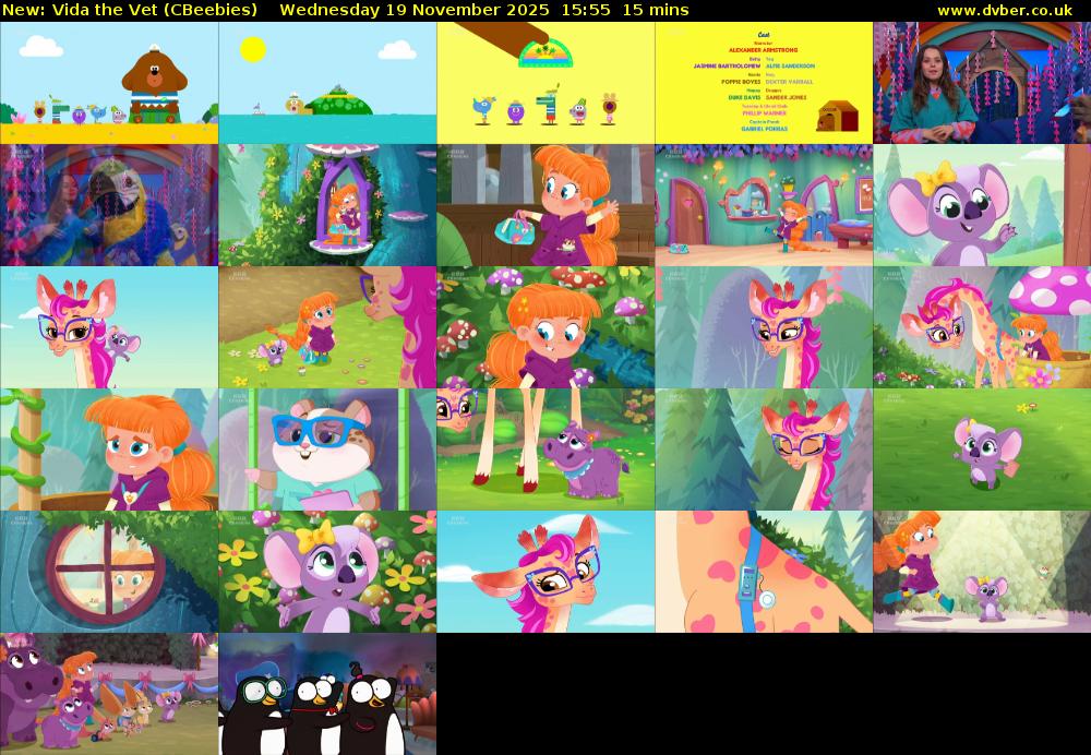 Vida the Vet (CBeebies) Wednesday 19 November 2025 15:55 - 16:10